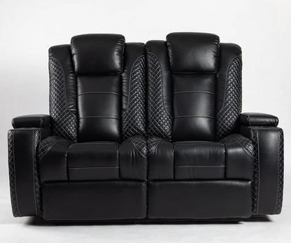 Electric Lever 2 Seater Recliner Cinema Chair Loveseat  With Cup Holders