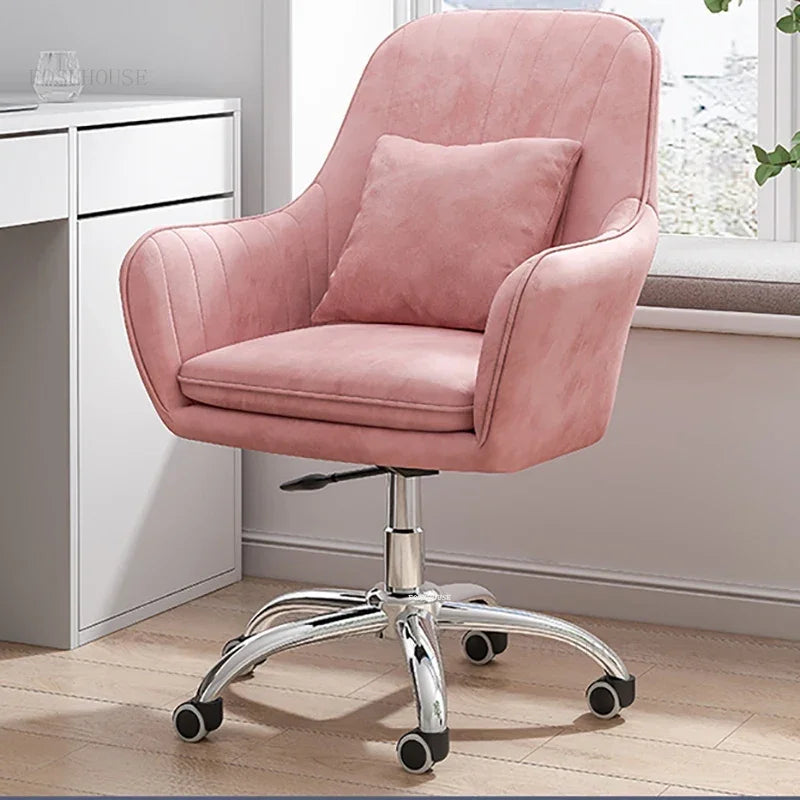 Ergonomic Nordic Office Chair Modern Design with Armrest Soft Cushion Lift Swivel Backrest Computer Chair for Home Conference