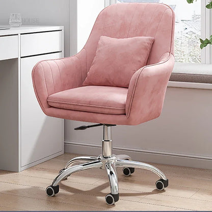 Ergonomic Nordic Office Chair Modern Design with Armrest Soft Cushion Lift Swivel Backrest Computer Chair for Home Conference