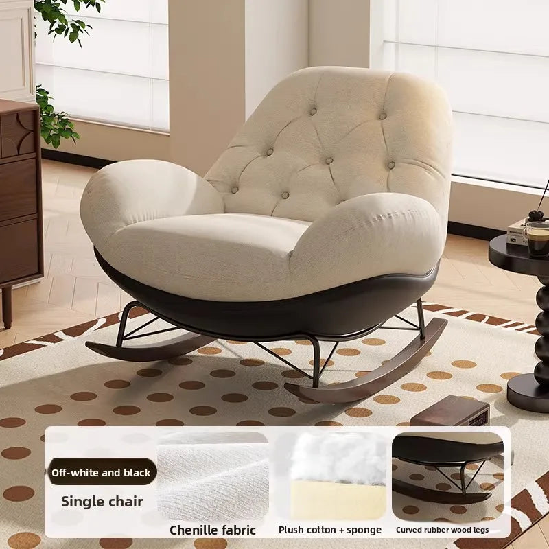 Lazy Sofa Rocking Chair Bedroom Lounge Chair Carefree Adult Living Room Single Balcony Leisure Rocking Chair Recliner Chairs