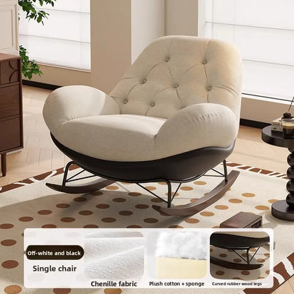 Lazy Sofa Rocking Chair Bedroom Lounge Chair Carefree Adult Living Room Single Balcony Leisure Rocking Chair Recliner Chairs