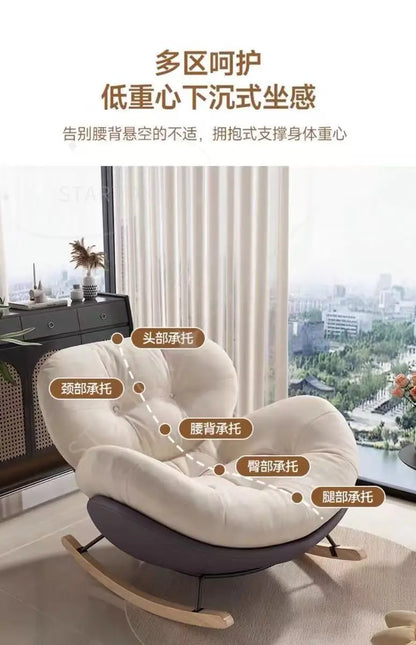 Lazy Snail Sofa Single Rocking Chair Super Soft Penguin Rocking Chair Balcony Living Room Leisure Lounge Chair Household Adult