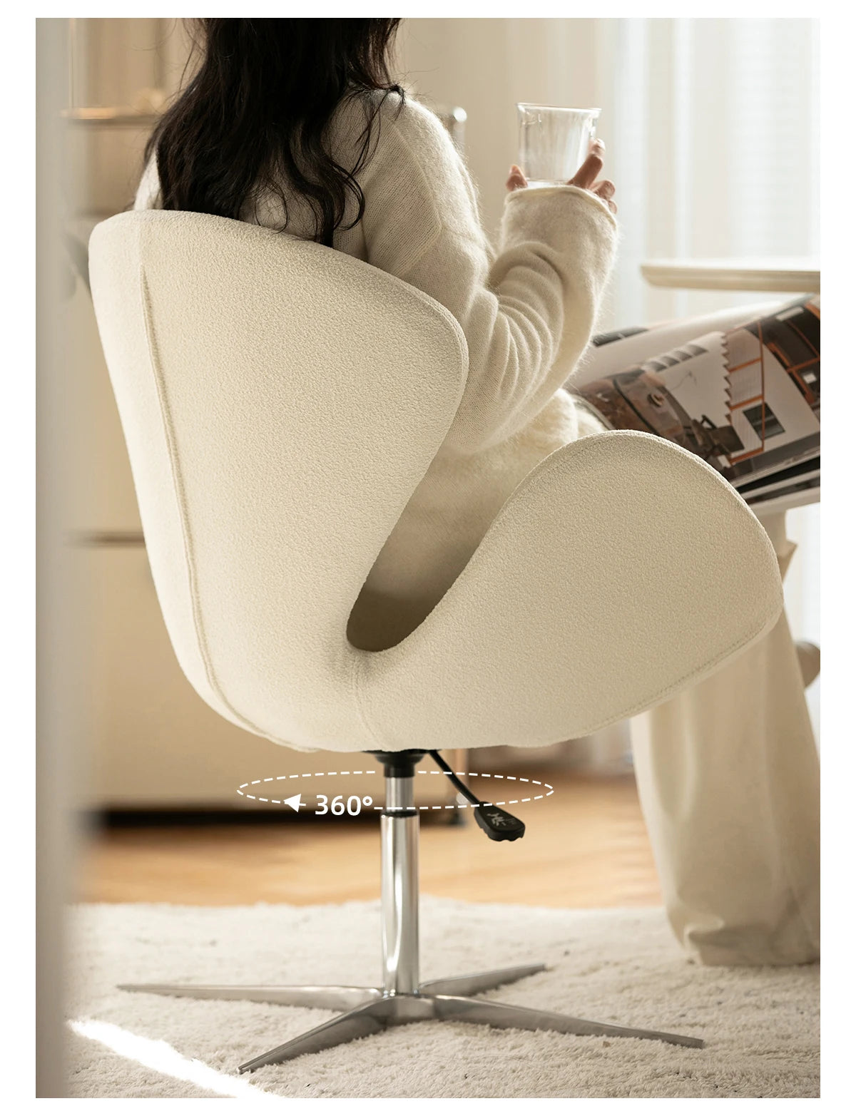 Single sofa chair swivel chair Nordic designer creative simple casual ins swan chair