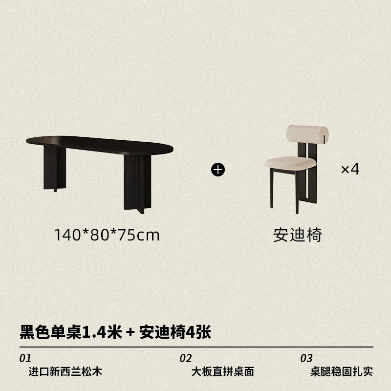 HTT oval dining table and chairs retro living room modern light luxury dining room rock slab home accessories