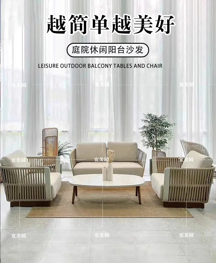 Leisure Outdoor Sofas Balcony Accent Design Courtyard Hotel Garden Sofas Floor Nordic Office Furniture Arredo Giardino Lshysf