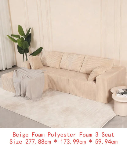 Modular Sectional Sofa with Pillow, Cloud L-Shape Couch with Chaise, Modern Deep Seat Upholstered Sofa for Living Room and