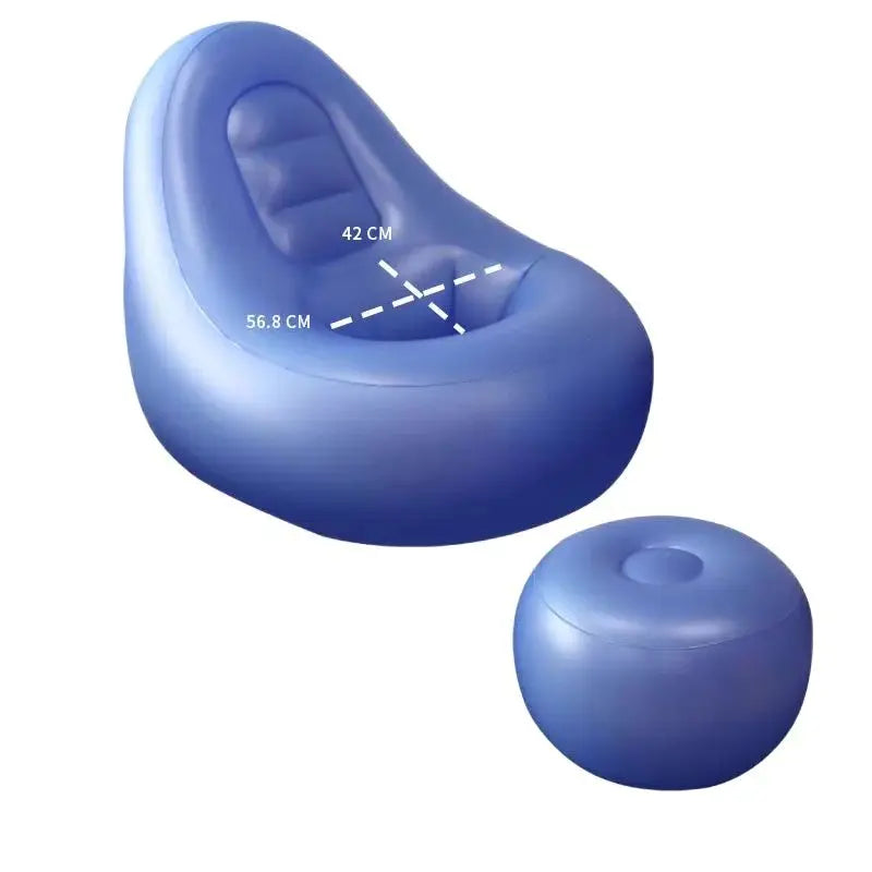 Inflatable Lounges Chair with Ottoman Blow Up Chaise Lounges Air Lazy Sofa Set Portable Inflatable Seats for Indoor & Outdoor