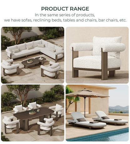 Metal Poolside Furniture Outdoor Garden Sofas Luxury Couches Set Modern Aluminum L Shape Sofa Outdoor Sofa Set Garden Furniture