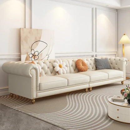 Designer Genuine Leather Sofas Fancy Living Room Lounge Floor Sofa Loveseat Modern Canape Salon De Luxe Apartment Furniture