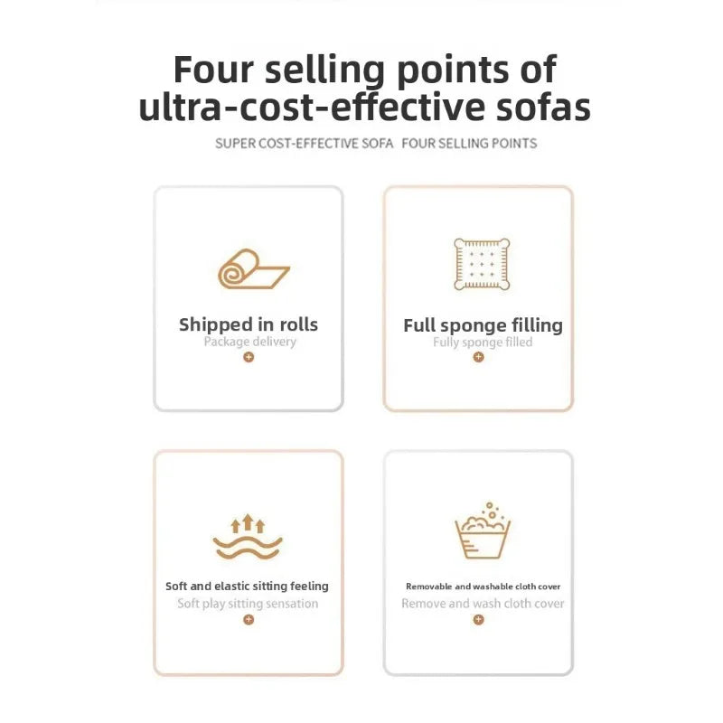 Compression sofa tofu block corduroy simple light luxury compression L-shaped corner sofa