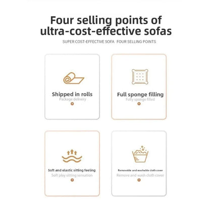 Compression sofa tofu block corduroy simple light luxury compression L-shaped corner sofa