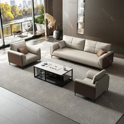 Designer Luxury Living Room Sofa Set Minimalist Beige Sectional Modern Nordic Sofas Puffs Double Canape Salon Home Furniture