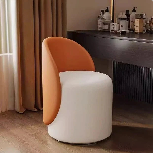 Light luxury Nordic makeup chair bedroom dresser fairy stool high backrest Internet celebrity simple home manicure round stool