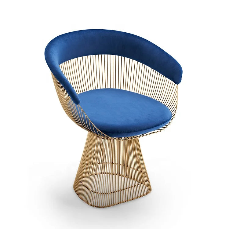 Modern Home Metal Gold Frame Accent Chair Luxury Fabric Velvet Stainless Steel Living Room Lounge Chairs