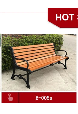 Metal Outdoor Bench for Public Park with Cast Iron Bench Legs