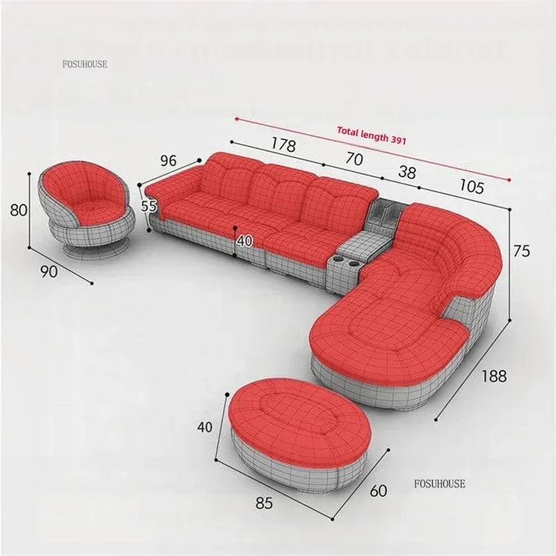 Design Artificial Leather Living Room Sofa Corner Combination Luxury Sofas Living Room Personality Home Furniture