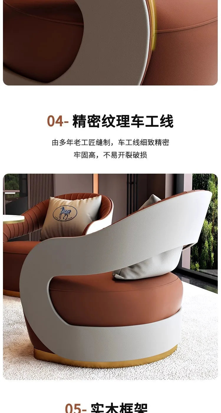 Office VIP Room Meeting Sofa Club Hotel Light Luxury Business Single Sofa Resting Area Negotiation Sofa Chair