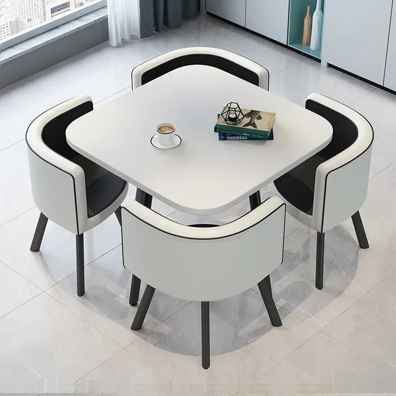 Dining table sets 4 6 chairs dining table wooden restaurant cafe chatting table