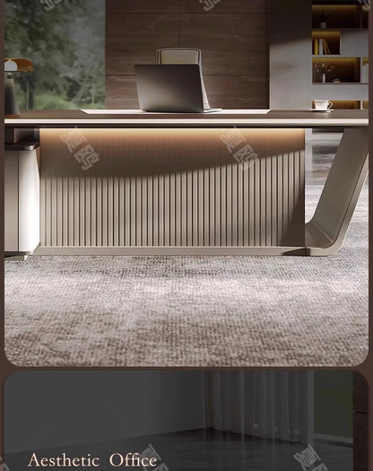 High Quality Light LuxuryOffice Desk Boss L Shaped Work Manager Computer Desks Executive Shelf Escritorio Oficina Furniture