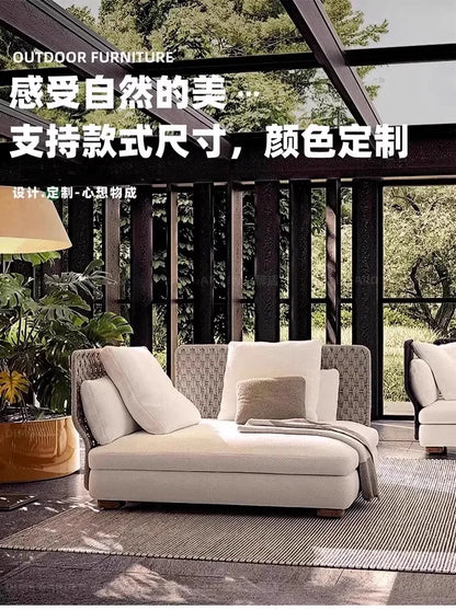 Homestay Outdoor Sofas Courtyard Leisure Balcony Garden Sofas Accent Wicker Woven Wicker Chair Furniture Arredo Giardino Lshysf
