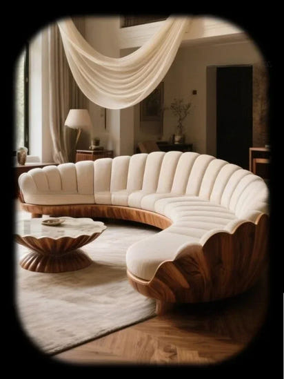 Furniture living room retro style large apartment solid wood multi-person sofa