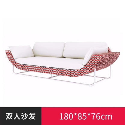 Outdoor Patio Rattan Sofa Hotel Homestay Open-Balcony Leisure Table and Chair Waterproof Sunproof Furniture Set