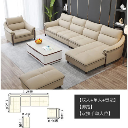 Sofa living room simple modern one layer cowhide corner combination furniture