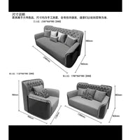 Italian light luxury leather sofa modern high-end straight row villa large flat floor