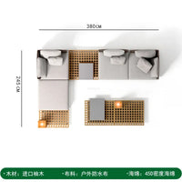 Solid Wood Rattan Sofa Home Leisure Patio Furniture B&B Villa Nordic Sofa Chair Combination Luxury Outdoor Garden Furniture Sets