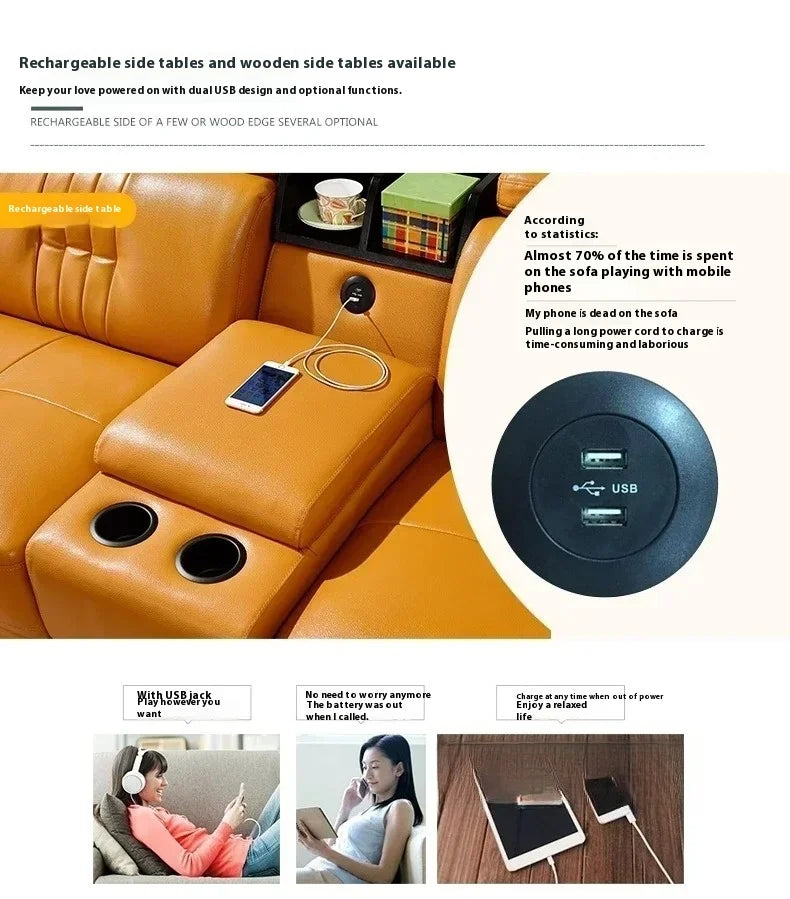 MANBAS Premium Italian Genuine Leather Sofa Sets Big Sectional Couch Living Room Sofas With Adjustable Headrests Home Furniture