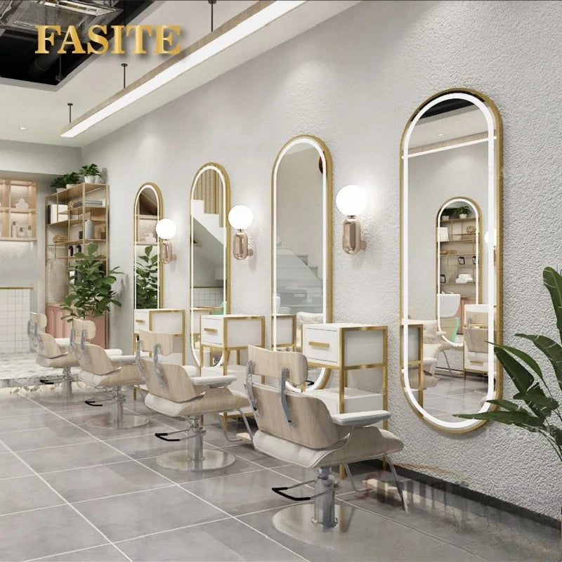 Beauty Barber Shop Mirror Frameless Barber Shop Internet celebrity hair salon