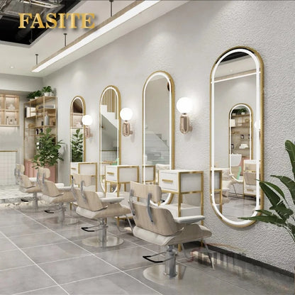 Beauty Barber Shop Mirror Frameless Barber Shop Internet celebrity hair salon