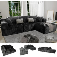 3 Seater L Shaped Sofa with Deep Seat, 101" Cloud Sectional Couch with Chaise, Cozy Modular Couches Sleeper,