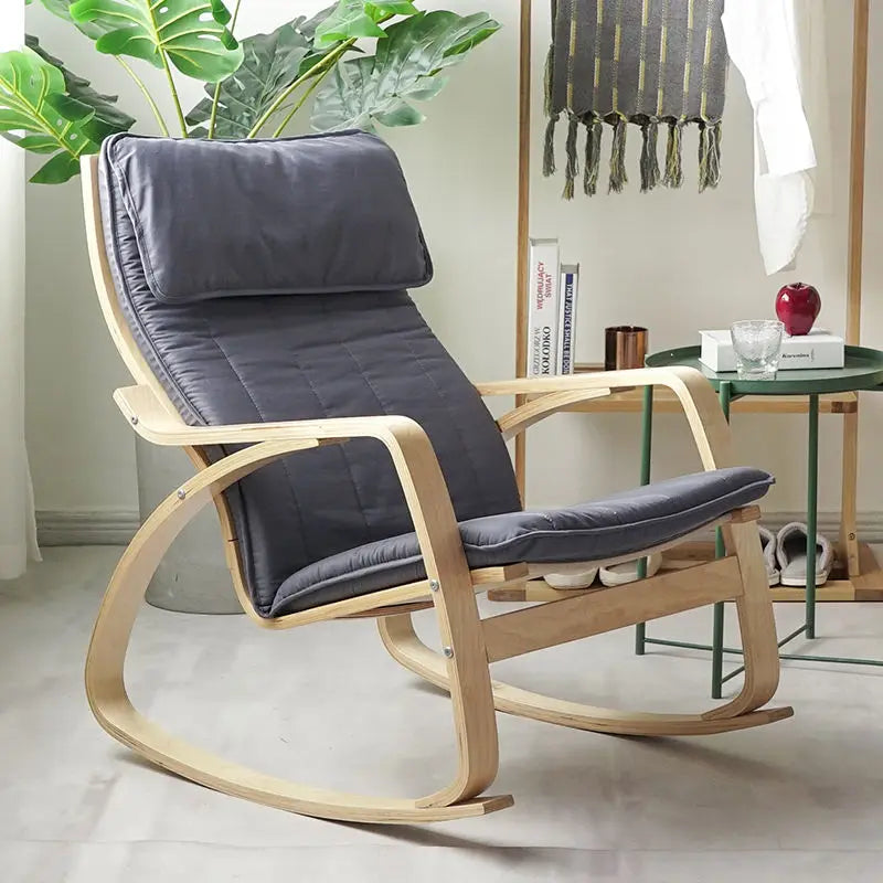 Simple and modern Nordic Boang rocking chair easy chair solid wood recliner lazy pregnant woman chair balcony lounge