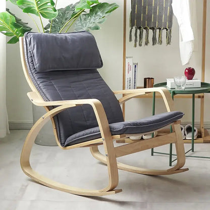 Simple and modern Nordic Boang rocking chair easy chair solid wood recliner lazy pregnant woman chair balcony lounge