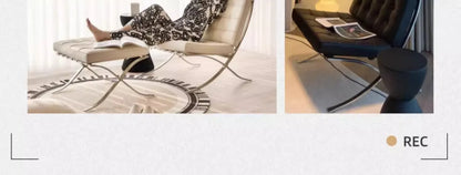 Comfortable Ergonomic Living Room Chair with Genuine Leather Backrest for Study, Cafe, and Gaming Use