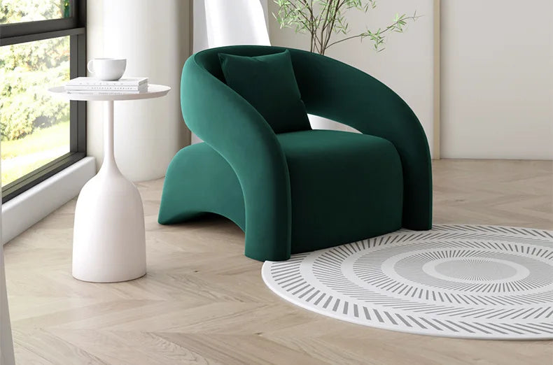 Internet celebrity single chair, living room lazy single sofa leisure chair, light luxury curved balcony chair