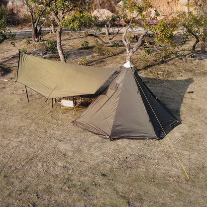 4 Season Hot Tent with Stove Jack Winter Teepee Tent Waterproof Camping Tipi Tent for 2 3 4 Person Outdoor Bushcraft Hiking
