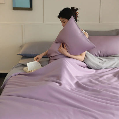 Mulberry Silk Bedding Set Luxury Natural 100% Silk Duvet Cover Set Bed Sheet Pillowcase Single Double Bedsheet King Queen Size