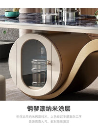 Light luxury rock slab table and chair combination modern minimalist design, creative high-end villa office tea table
