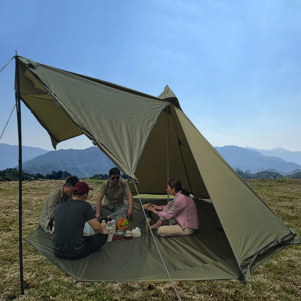 4 Season Hot Tent with Stove Jack Winter Teepee Tent Waterproof Camping Tipi Tent for 2 3 4 Person Outdoor Bushcraft Hiking