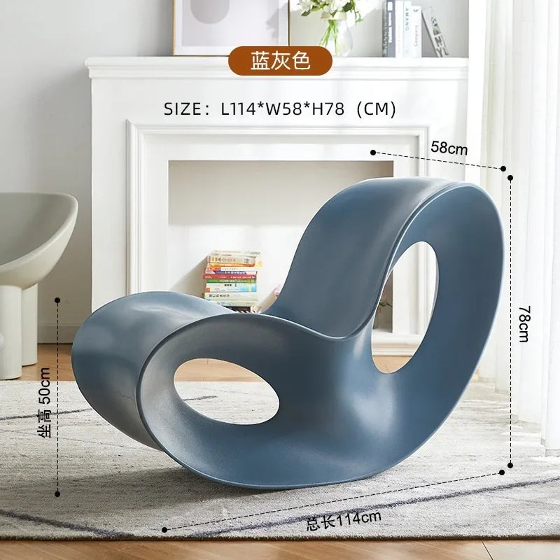 Nordic designer rocking chair, creative lounge piece for villa living room, balcony, or lazy bedroom area