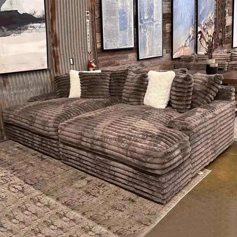 Light luxury lazy sofa thick velvet cloud sofa large sitting deep removable and washable combination living room 2024 new
