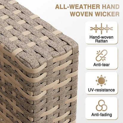 Patio Furniture Sets, 7-Piece Outdoor Patio Furniture with Thick Cushions, Wicker Outdoor Conversation Set Sectional Sofa for B