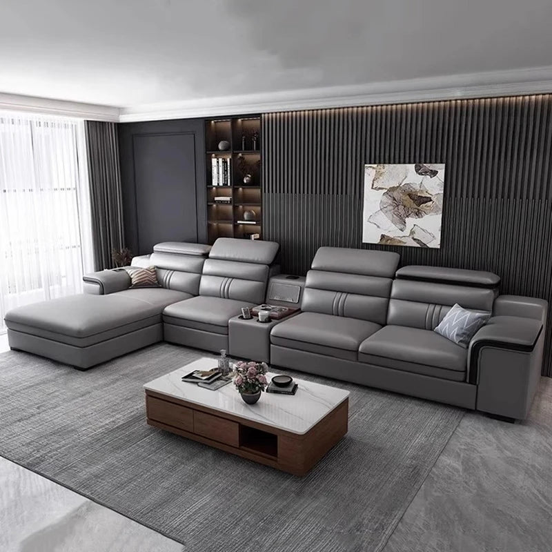 Genuine Leather Modern Sofas Luxury Classic Bedrooms Cinema Sofas Comfortable Straight Muebles Para El Hogar Home Accessories