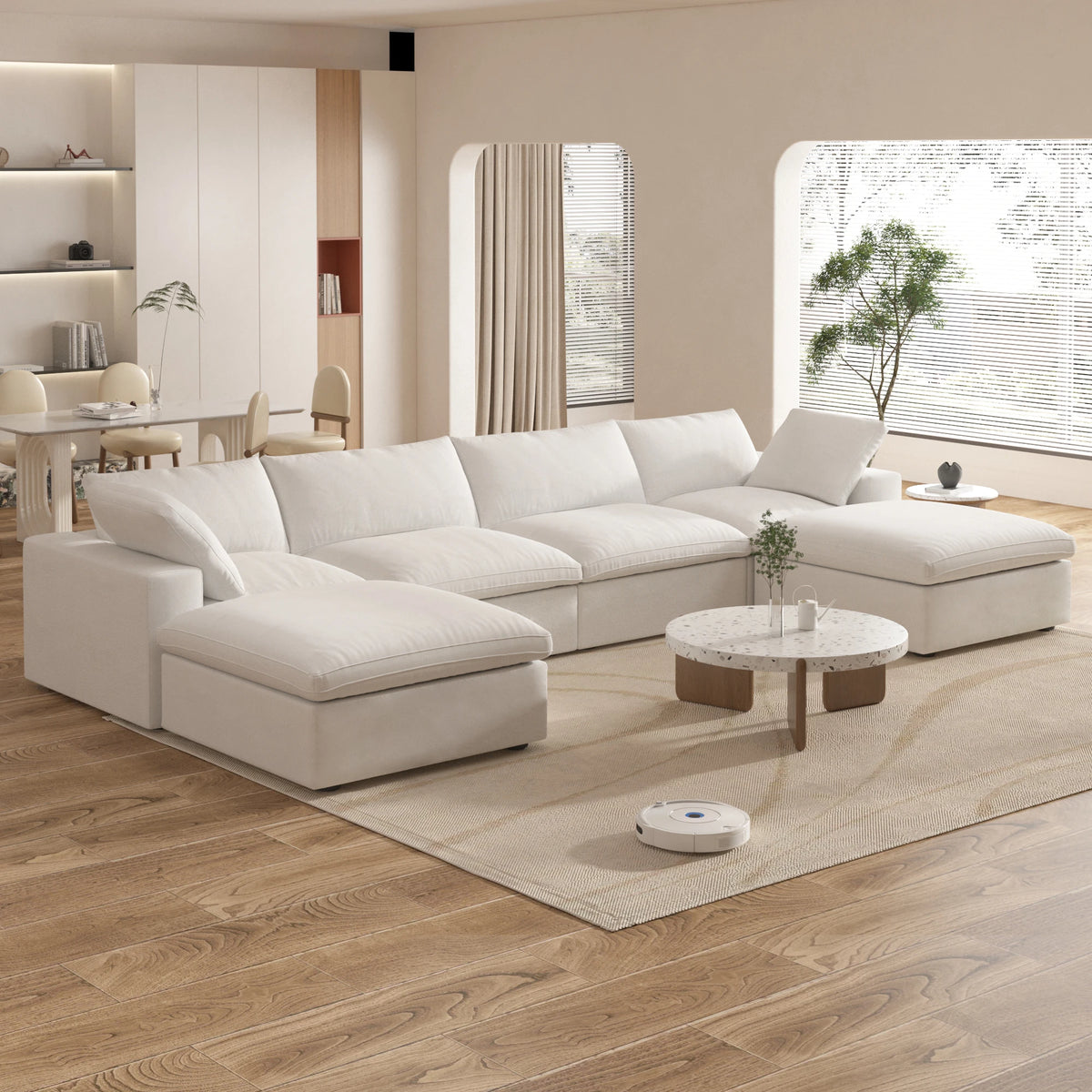 Cloud Modular Sectional Sofa with 2 Storage Ottomans 160.6