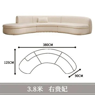Curved sofa living room, light luxury, modern Internet celebrity hotel, beauty salon, lobby lounge area, reception of guests