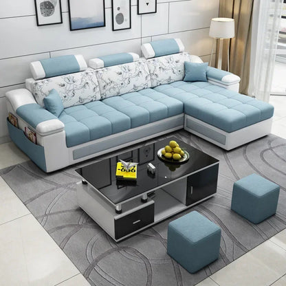 Leather sofa, simple and modern small apartment sofa, three people in the living room