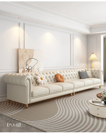 Designer Genuine Leather Sofas Fancy Living Room Lounge Floor Sofa Loveseat Modern Canape Salon De Luxe Apartment Furniture