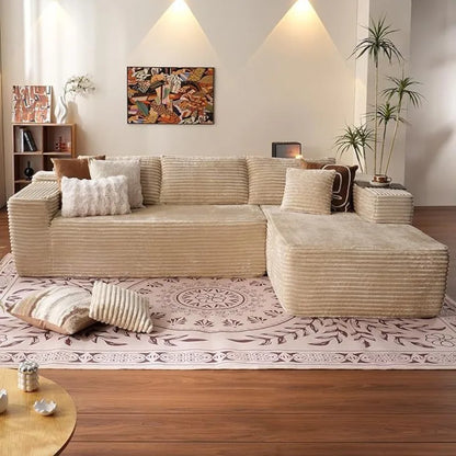 Vacuum compression sofa with L-shaped concubine chair combination living room small apartment sofa double